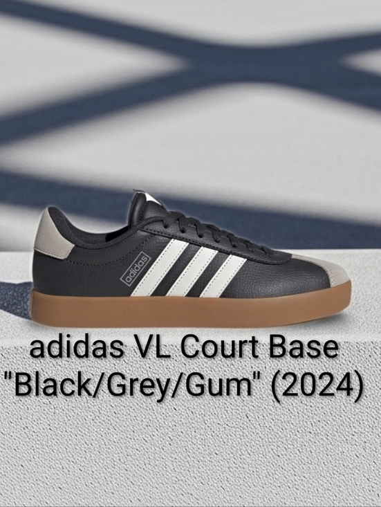 adidas Other - adidas VL Court Base "Black/Grey/Gum" M8.5/W9.5 NWT & Box